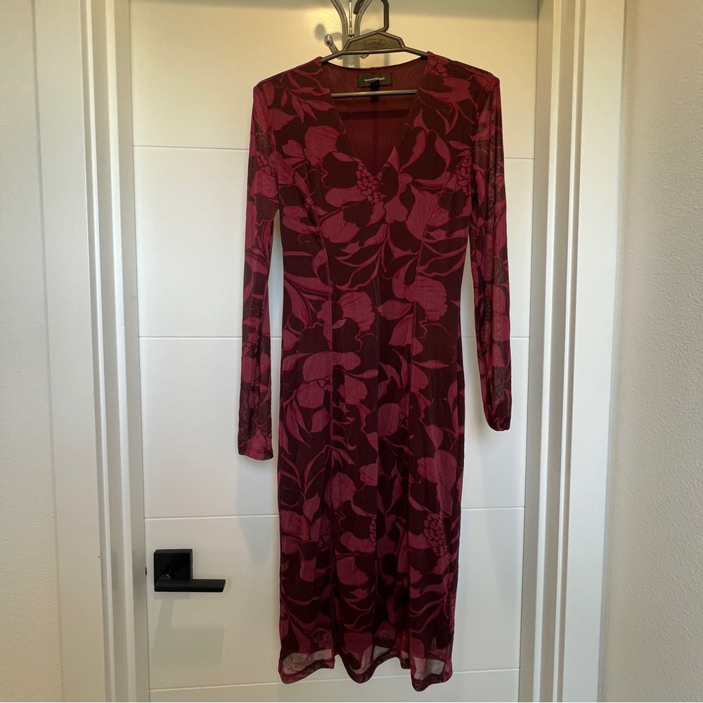 Banana Republic Burgundy Floral Dress